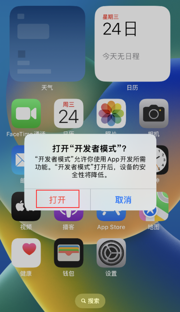 万冲镇苹果手机维修分享如何打开开发者模式 