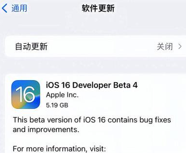 万冲镇苹果手机维修分享iOS16 Beta4 更新内容及升级建议 